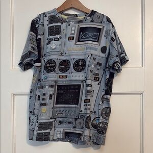 Molo size 140/10 Tech Graphic T-Shirt in Gray and Black